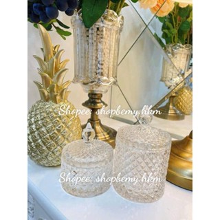 THỐ MỨT thủy tinh    FREE SHIP Hũ đựng mứt , bánh kẹo thủy tinh vân kim cương sang trọng