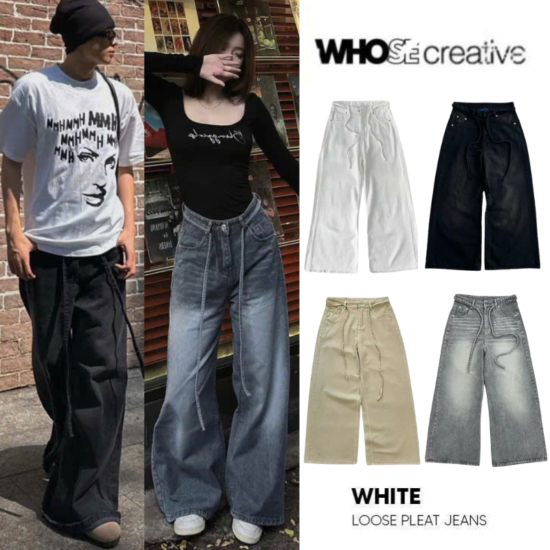 WIDE STRAIGHT JEANS WHOSE - Quần jeans ống đứng wide fit Whose Studio