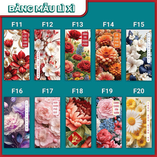  Combo 10 Bao Lì Xì Tết 2026 Họa Tiết HOA LÁ 3D HOA KHAI PHÚ QUÝ Bao Lì Xì Mừng Tuổi Năm Mới 