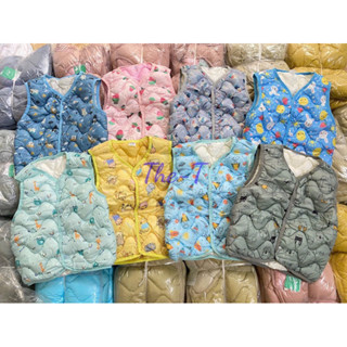 Gile phao cho bé trai bé gái Áo khoác cho bé trần bông mùa đông