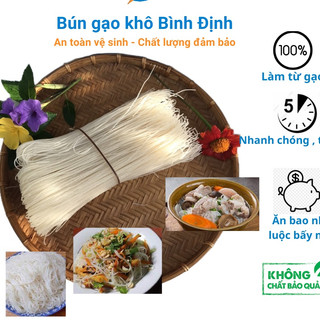 Bún gạo khô Bình Định- Bún nhà làm luộc như bún tươi, 1KG gồm 2 bó
