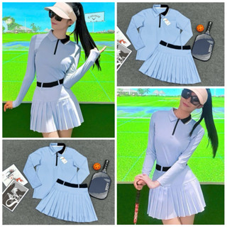 [PICKLEBALL] Bộ tập pickleball dài tay nữ, Bộ váy thể thao sport chơi golf, tennis, cầu lông, pickleball siêu đẹp