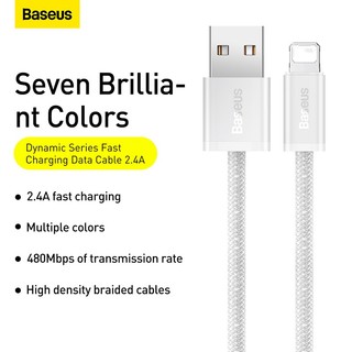 Cáp Sạc Nhanh Baseus Dynamic 2 USB to Ln 2.4A | Bện Dù Siêu Bền, Chống Rối, Dài 1m/2m
