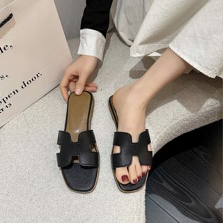 Dép nữ chữ H quai ngang da sần siêu bền êm chân hót hít Luxyshoes LXD6