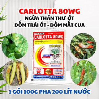 Thán Thư Ớt - Đốm Trái Ớt - Đốm Mắt Cua Ớt Với Carlotta 80WG gói 100g, Hoạt Chất Dimethomorph 80%