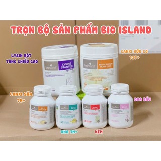 [Có App Check Auth] Bio Island Cho Bé Tăng Chiều Cao Khỏe Xương Bổ Não DHA Lysine Canxi D3 Dầu Cá Tuyết Thông Minh