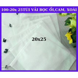  100 Túi bao trái cây bao bọc trái cây có dây rút tránh côn trùng gây hại  20x25  Túi bọc ổi na cam xoài 