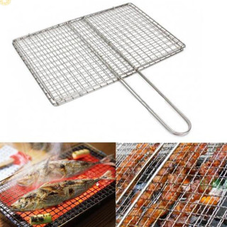  Vỉ Kẹp Nướng Thịt Cá Vỉ Nướng Kẹp có tay cầm Inox Hình Vuông Inox tiện lợi 