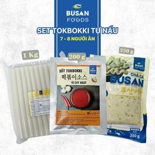 Bánh Gạo Tokpokki (CHỈ GIAO TPHCM) - Set Tokbokki Tự Nấu Tại Nhà 7-8 Người Ăn Gồm Bánh Gạo, Chả Cá Và Xốt Busan Foods