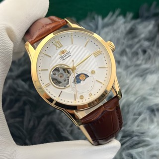 Đồng hồ cơ nam Orient Sun Moon Gen 4 dây da máy nhật sang trọng