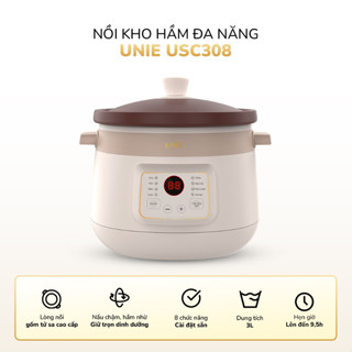 Nồi Nấu Chậm Unie USC308, 8 Chế Độ Cài Đặt Sẵn,Dung Tích 3L, Hàng Chính Hãng, Bảo Hành 1 Năm