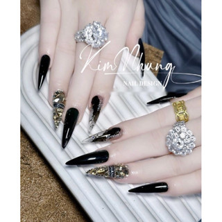  Nail box thiết kế Nhọn đen N13 