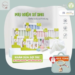 Khăn Sữa Sợi Tre Luxry, Set 6 Khăn Đa Năng, Mềm Mịn, Thấm Hút, Kháng Khuẩn, 30x30cm Cho Trẻ Sơ Sinh