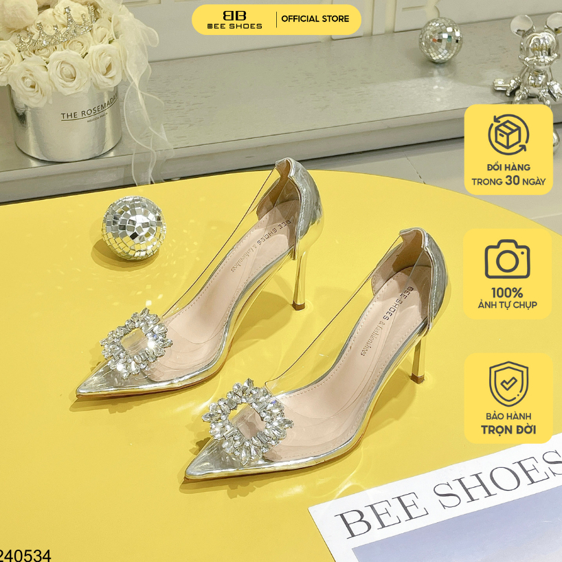 Giày cao gót nữ BEE SHOES mũi nhọn gót nhọn 10cm - 240534