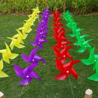 Combo 100 Chong chóng nhựa 4 cánh size 24cm trang trí khu du lịch, vui chơi, lễ hội, đình chùa