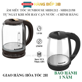 Bình đun siêu tốc 1.8L Sunhouse SHD1215B - SHD1212 - Bảo hành 12 tháng toàn quốc