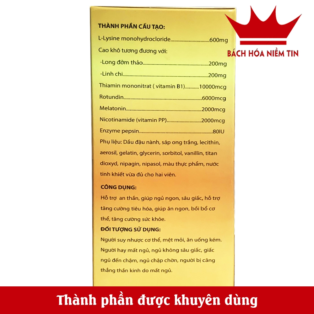 Viên uống Ăn Ngủ Ngon - Plum- Hộp vỉ 60 viên - thành phần  linh chi, vitamin - hộp 60 viên