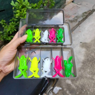  Mồi Câu Lure Mồi Ếch Silicon Tặng Kèm Hộp đồ câu cá 