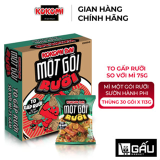 Thùng 30 Gói Kokomi Đại Một Gói Rưỡi Hương Vị Tôm Chua Cay/Sườn 113gr