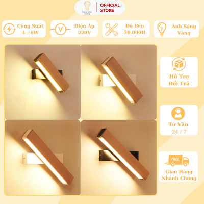 Đèn Gắn Tường Energy Green Lighting Thân Gỗ DT-2246G - Trang Trí Phòng Khách / Phòng Ngủ - Hiện Đại