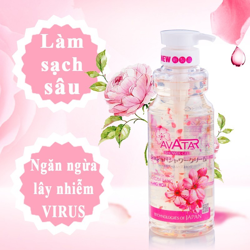 Sữa Tắm Avatar Thơm Mịn Da Jojoba Bông Hoa Shower Gel Hasaki Sản Phẩm Chính Hãng
