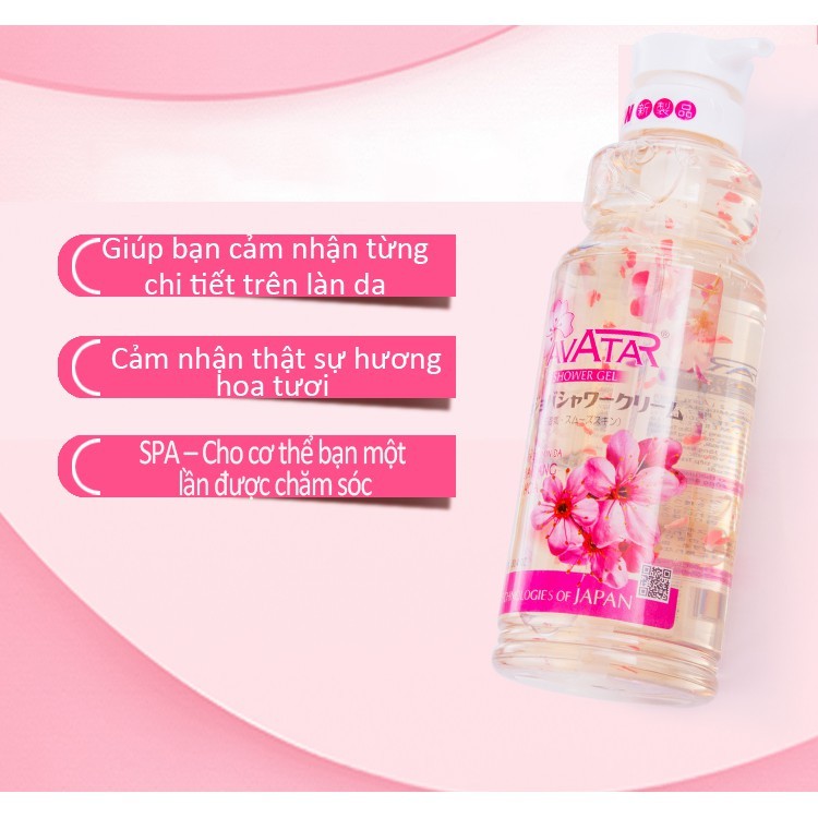 Sữa Tắm Avatar Thơm Mịn Da Jojoba Bông Hoa Shower Gel Hasaki Sản Phẩm Chính Hãng