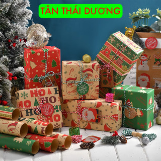  Set 5 tờ giấy gói quà Noel - Giấy gói quà giáng sinh hoạ tiết đẹp mắt và độc đáo - Khổ 50x72cm 
