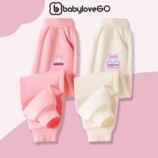 Quần nỉ cho bé gái BabyloveGO quần dài cho bé in hình cute đáng yêu cạp chun bo gấu phong cách Hàn Quốc