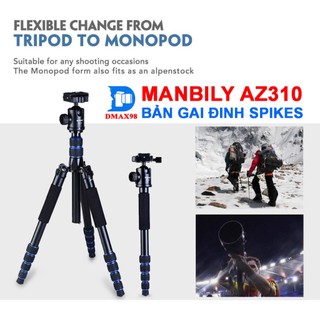 Chân máy ảnh Manbily AZ-310 bản chân đinh tăng thêm độ ổn định
