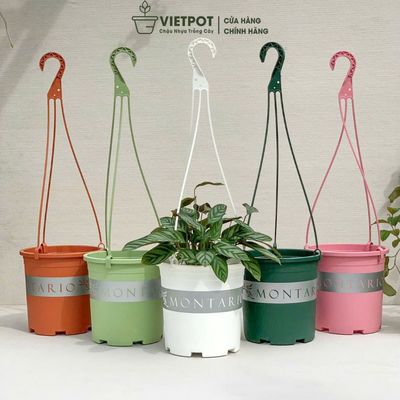 [Mã INBAU154 giảm 15K đơn 99K] Chậu nhựa treo ban công VIETPOT, hoa văn Montario.