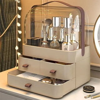  Hộp đựng mỹ phẩm quai xách có nắp chống bụi hộp mỹ phẩm dung tích lớn chất liệu nhựa ABS cứng cáp cao cấp 