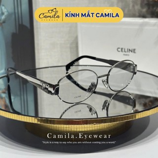  Gọng kính cận Ce mắt oval nhỏ càng cốt kim loại khắc logo sang trọng C4235 - Kính thời trang nữ 