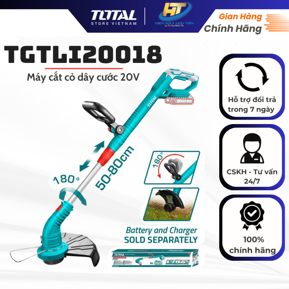 Máy Cắt Cỏ Dây Cước 20V TOTAL