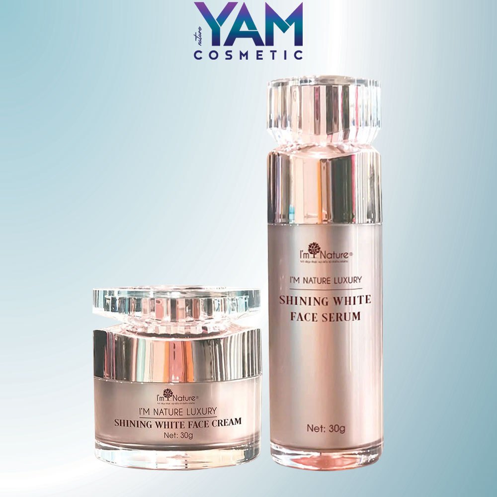 Bộ Kem Dưỡng Trắng Da Serum Dưỡng Trắng Da Dầu Mụn Da Nhạy Cảm Cho Nam Nữ I'm Nature Mờ Thâm Chống L
