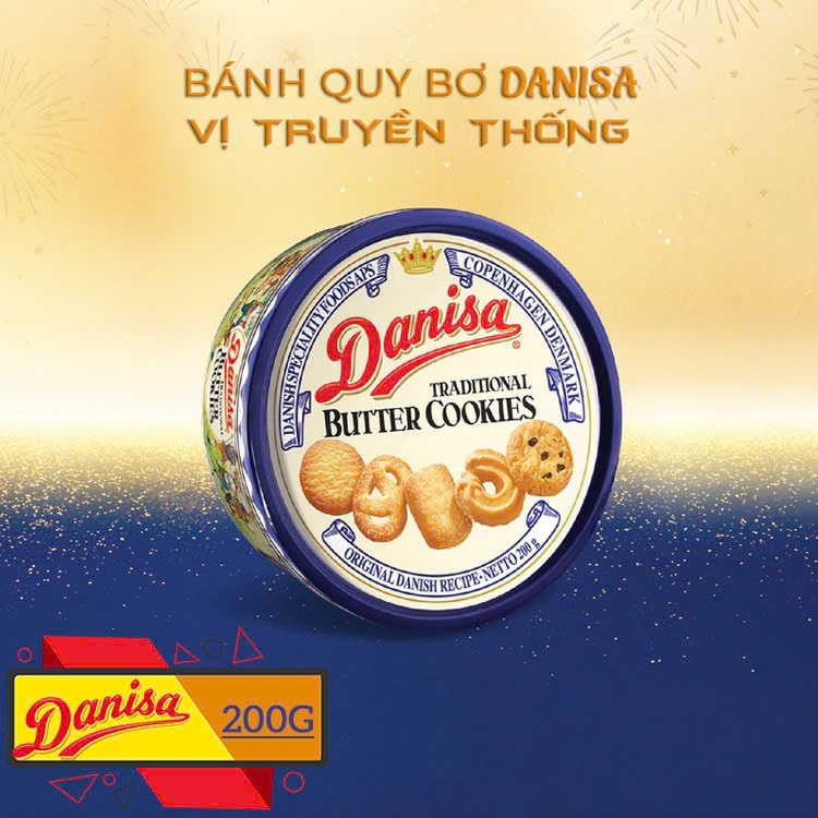 Bánh Quy Bơ Danisa Hộp 200G - Bánh nhỏ gói tháp, gói giỏ quà
