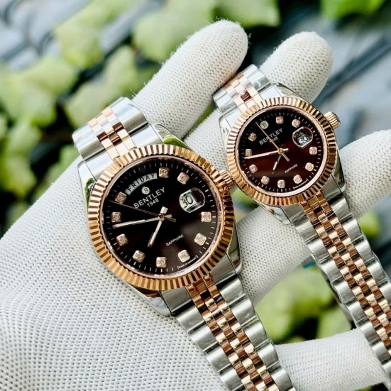 [Chính Hãng 100%] Đồng Hồ Cặp Nam Nữ Bentley BL2333 (2333) Máy Quarzt (Pin) Kính Sapphiare Siz 29, 4