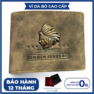  Ví Nam Da Bò Cao Cấp - Bóp Nam Tặng Kèm Hộp Dùng Làm Quà Tặng Thương Hiệu Vanpurses - VÍ TỘC TRƯỞNG NÂU XÁM 