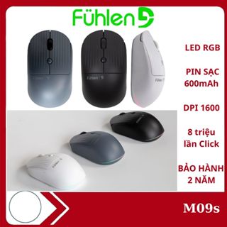 Chuột không dây Pin sạc led RGB Fuhlen M09s - Siêu bền, pin 600 mAh, Bảo hành 24 tháng