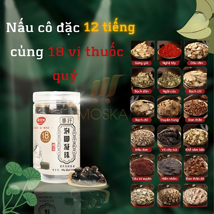 Viên Ngâm Chân Thảo Mộc 18 Vị Thảo Mộc HANBASA, Ngăn Ngừa Đột Quỵ, Giảm Nhức Mỏi, Tê Bì Chân Tay Giúp Ngủ Ngon Sâu Giấc