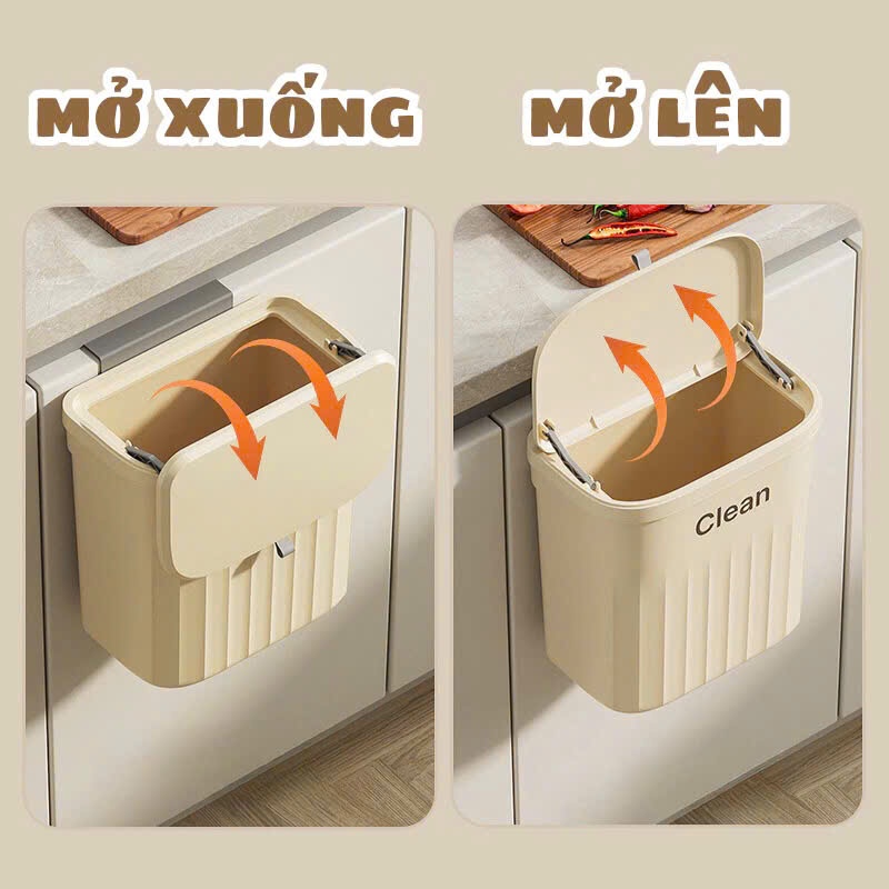 Thùng Rác Dán Tường Treo Tủ Bếp 12L Nắp Lật thông minh Tiện Dụng Cho Nhà Bếp Gắn Trong Nhà Vệ Sinh | BigBuy360 - bigbuy360.vn