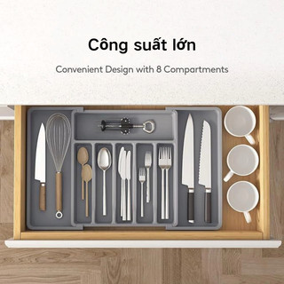 Khay chia đũa thìa ngăn kéo nhà bếp có thể mở rộng giúp không gian bếp gọn gàng, ngăn nắp