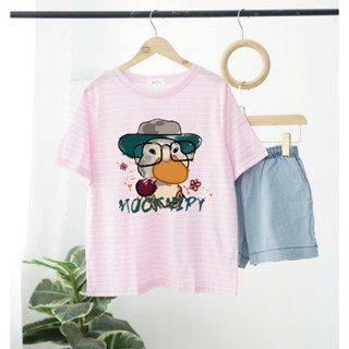  Set Đồ Bộ Nữ Mặc Nhà Menina Đồ Bộ Nữ Áo Thun Sọc Quần Jean Lưng Thun Thời Trang. 