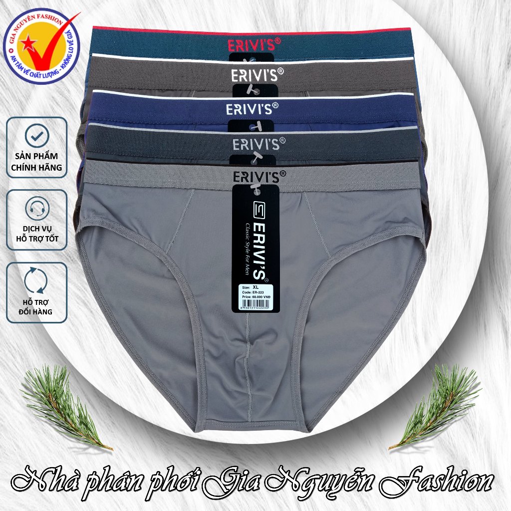 Combo 5 Quần lót nam thun lạnh Erivis cao cấp - Hàng Việt Nam chất lượng cao