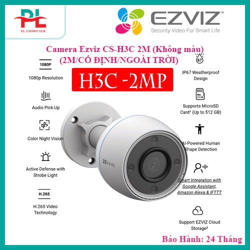 Camera WiFi ngoài trời EZVIZ H3C 2MP 1080P , KHÔNG MÀU , CHÍNH HÃNG