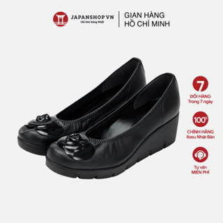Giầy da nữ KOSU cao 5,5cm, Giày Nhật Bản thiết kế hoa trà độc đáo chống đau mỏi bàn chân 39608