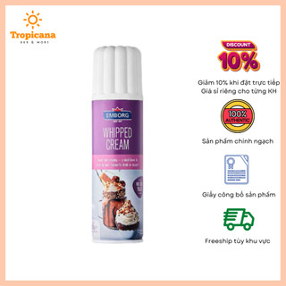 Kem tươi dang xịt Emborg - Whipped Cream - Chai 250ml