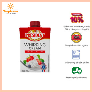 Kem sữa tươi Whipping Cream President - Hộp 200ml