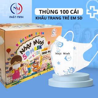 Khẩu Trang Trẻ Em 5D Nhật Minh Thùng 100 - 200 Chiếc Chất Liệu Tự Nhiên An Toàn Cho Bé