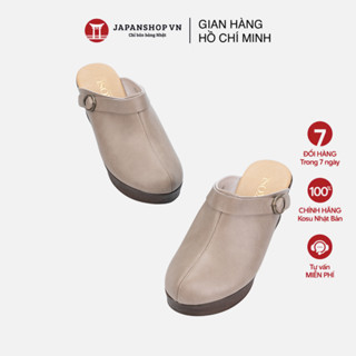 Giày da mule 2way KOSU cao 7cm, giày slipon Nhật Bản chống trơn trượt 24263