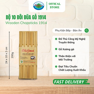  Bộ 10 Đôi Đũa Gỗ Xương Gà Tự Nhiên Ohiama - Dụng Cụ Bàn Ăn Đồ Mỹ Nghệ Dừa Hàng VNXK Tết 